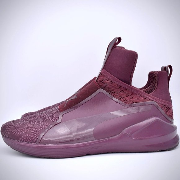 Puma Womens Fierce KRM Sneakers 9 High Top Trainers 189866 Red Burgundy Shoes - Picture 1 of 11